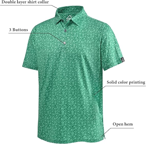 Camisetas de polo para hombre Impresión de moda Camiseta de golf para hombre Ajuste seco Camiseta de golf para hombre de manga corta
